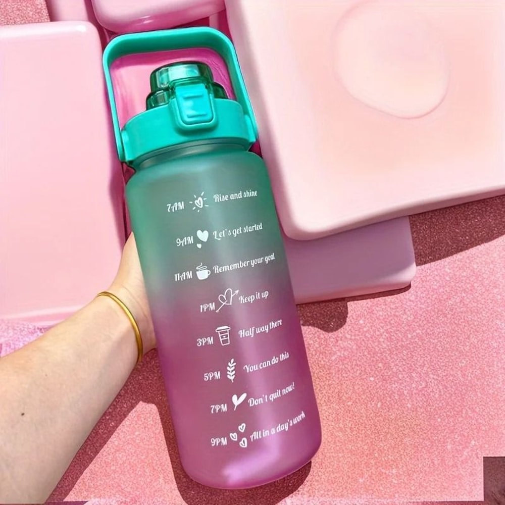 2 Liter Motivational Water Bottle Leakproof Sports Hydration Bottle 4