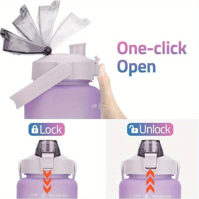 2 Liter Motivational Water Bottle Leakproof Sports Hydration Bottle 5