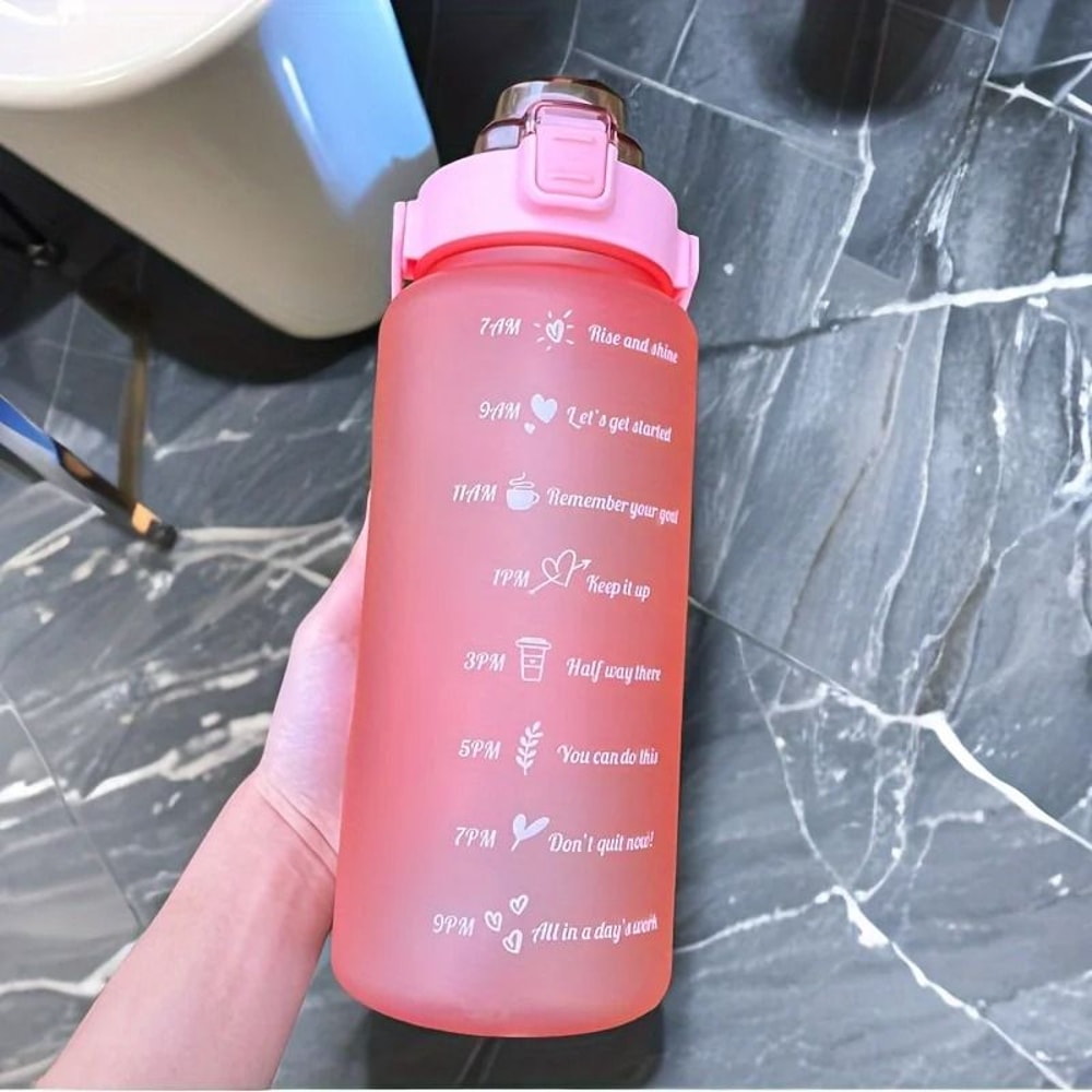 2 Liter Motivational Water Bottle Leakproof Sports Hydration Bottle 1