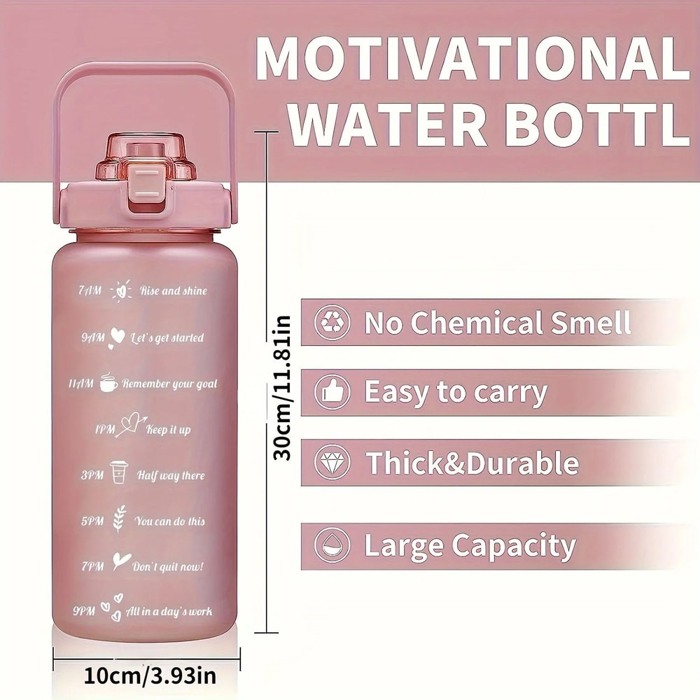 2 Liter Motivational Water Bottle Leakproof Sports Hydration Bottle 7