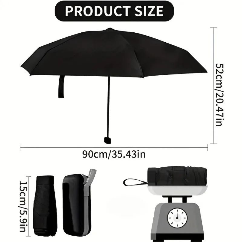 6 Fold Mini Travel Umbrella Compact Sun And Rain Protection 2