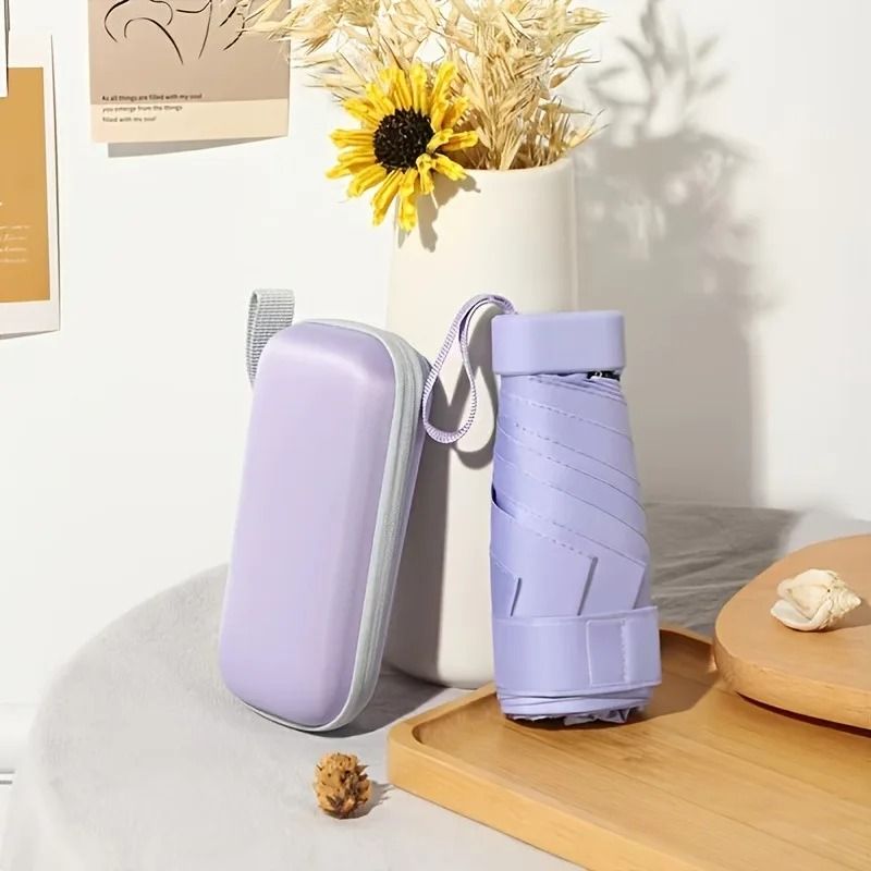 6 Fold Mini Travel Umbrella Compact Sun And Rain Protection 5
