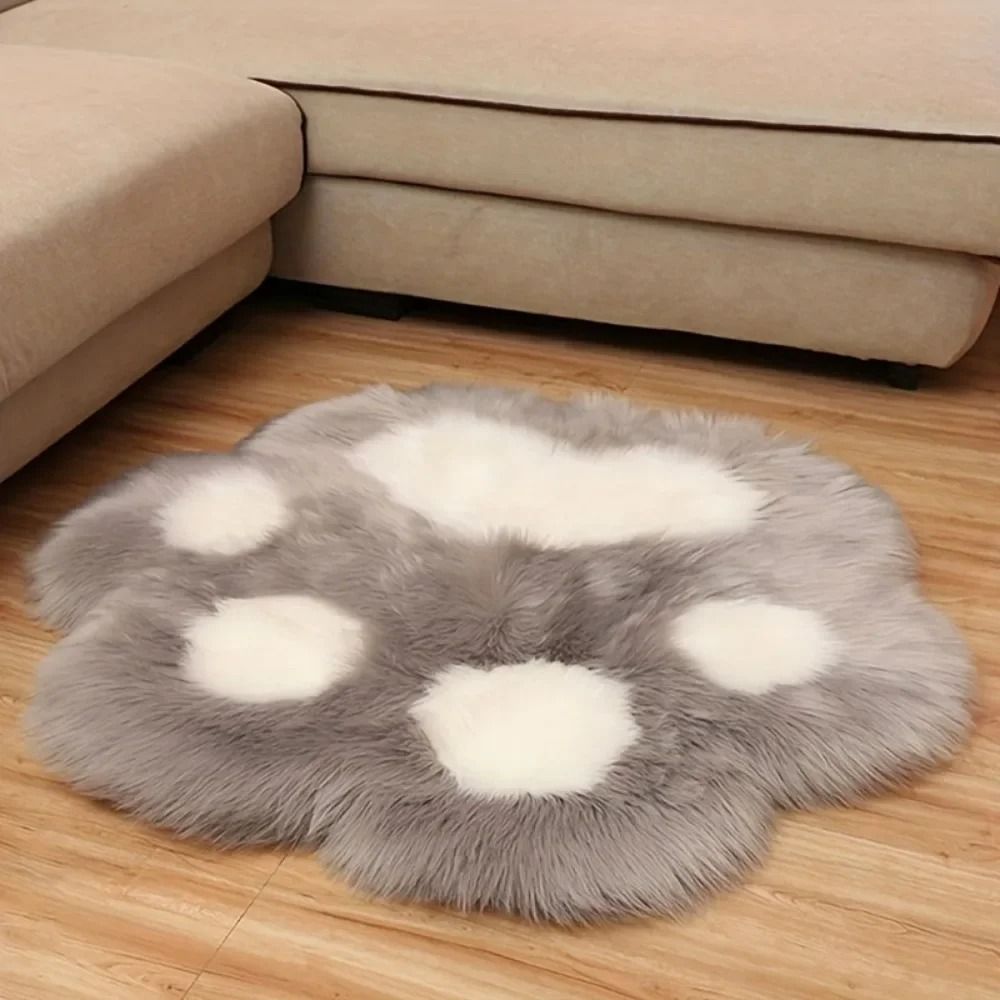 Cute Cat Paw Plush Carpet Soft Decorative Floor Mat 1