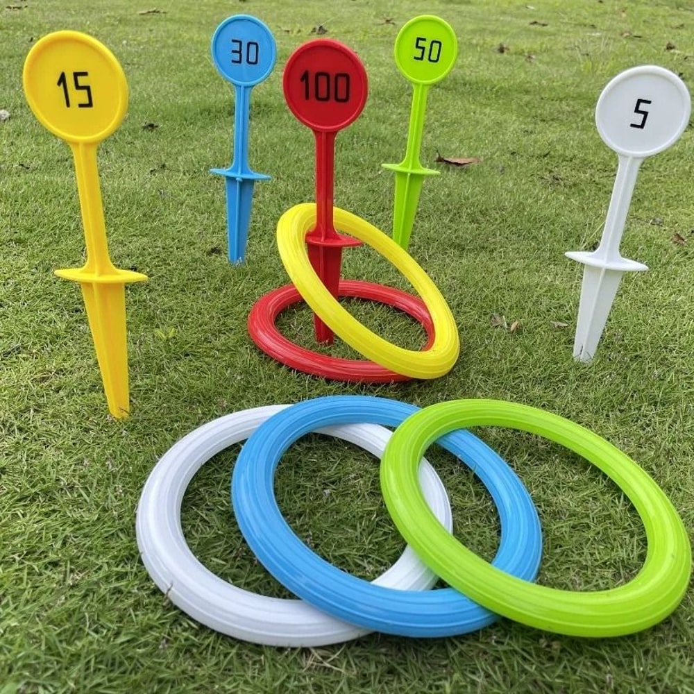 Outdoor Toss Ring Game Set Durable PVC Throwing Rings For Lawn And Beach 4