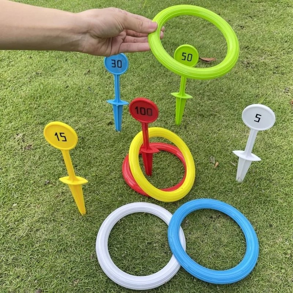 Outdoor Toss Ring Game Set Durable PVC Throwing Rings For Lawn And Beach 5