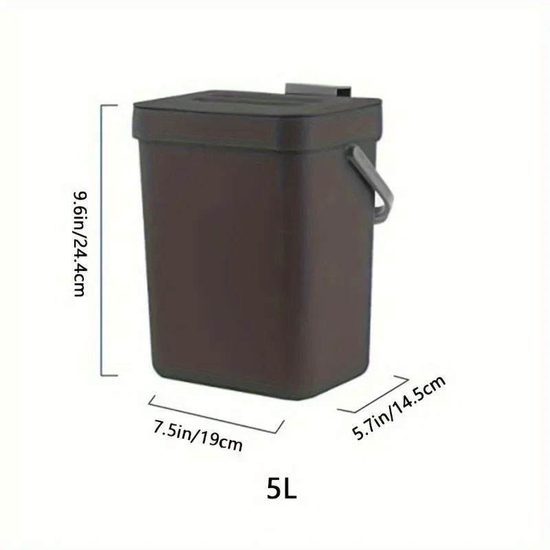 Space Saving Quiet Close Trash Can Sealed Kitchen Office Bin 2