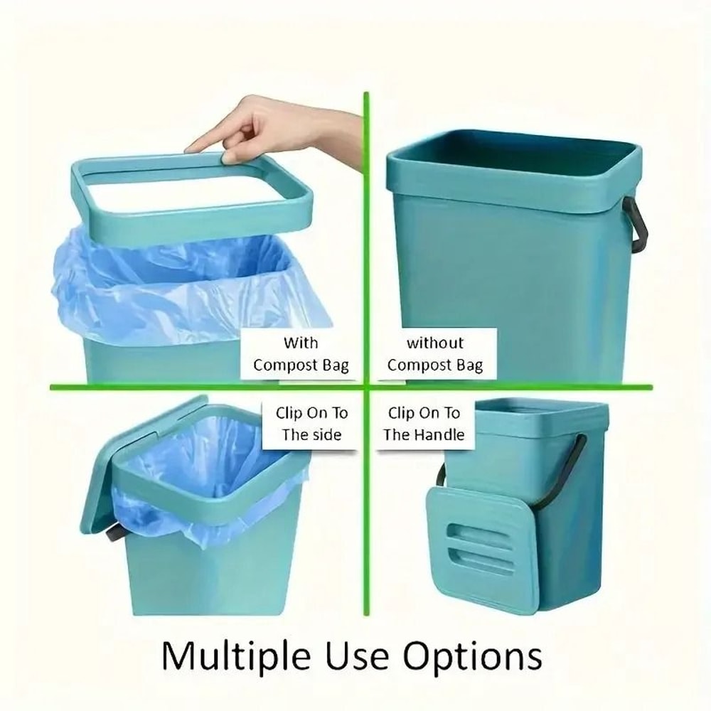 Space Saving Quiet Close Trash Can Sealed Kitchen Office Bin 10