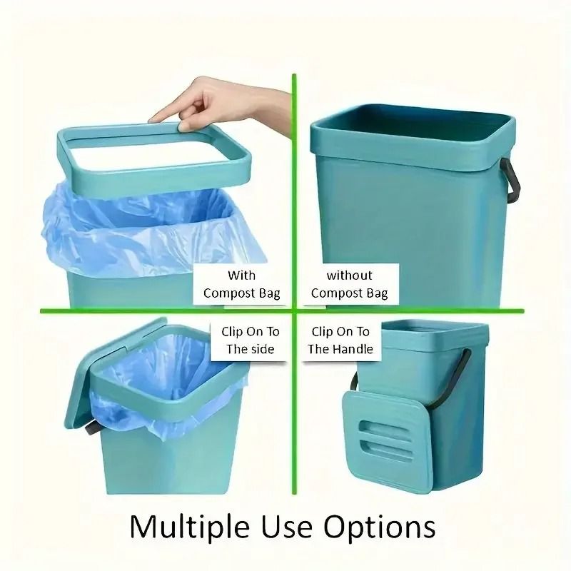 Space Saving Quiet Close Trash Can Sealed Kitchen Office Bin 10