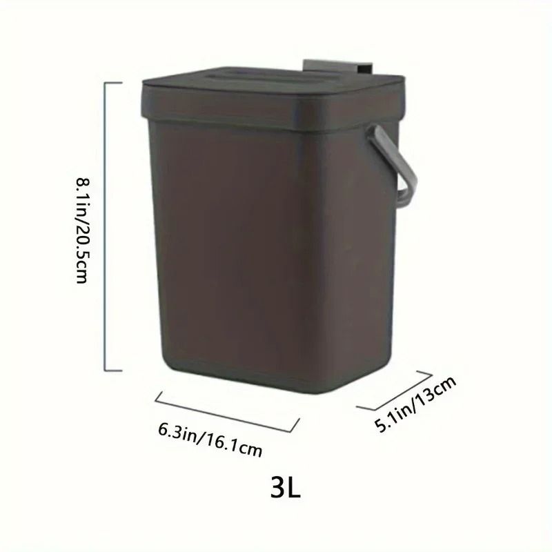 Space Saving Quiet Close Trash Can Sealed Kitchen Office Bin 1