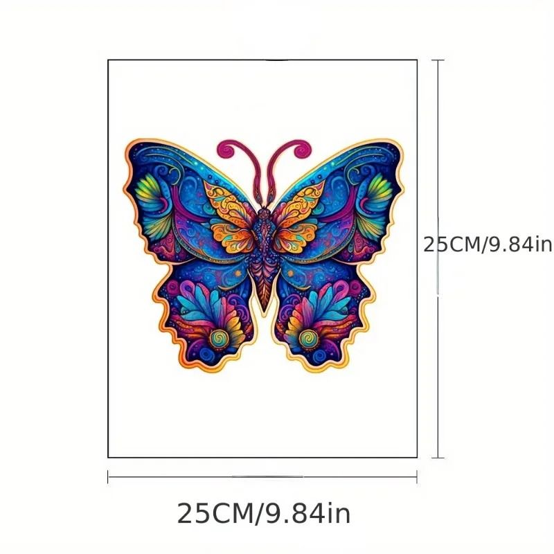 Colorful Butterfly Wooden Jigsaw Puzzle Unique Shaped Gift Puzzle 3