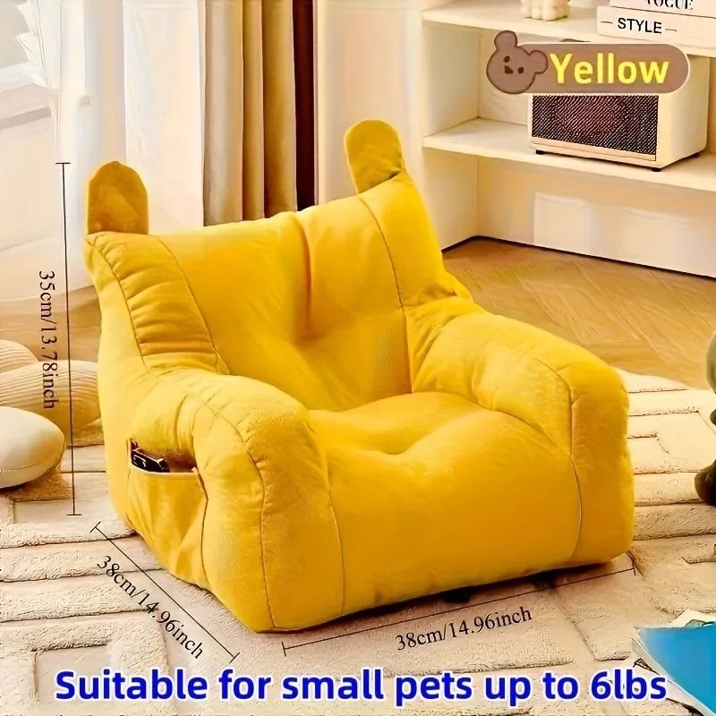 Cartoon Cat Sofa Bed Cozy Indoor Pet Couch With Washable Cover 7