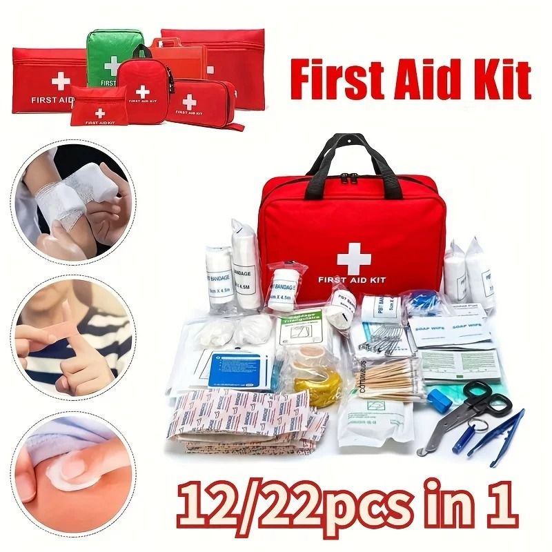 Portable First Aid Kit Emergency Medical Bag For Home And Outdoor Use 0