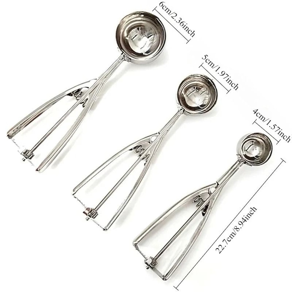 Stainless Steel Ice Cream Scoop Digging Spoon For Desserts And Fruit 6
