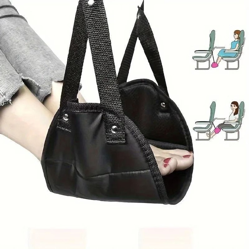 Airplane Footrest Travel Hammock Adjustable Portable Leg Support 6