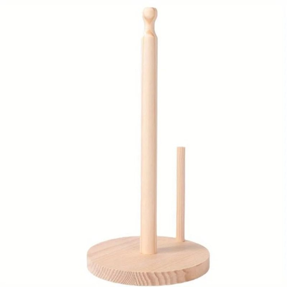 Wooden Paper Towel Holder Vertical Tissue Rack For Kitchen And Home 2