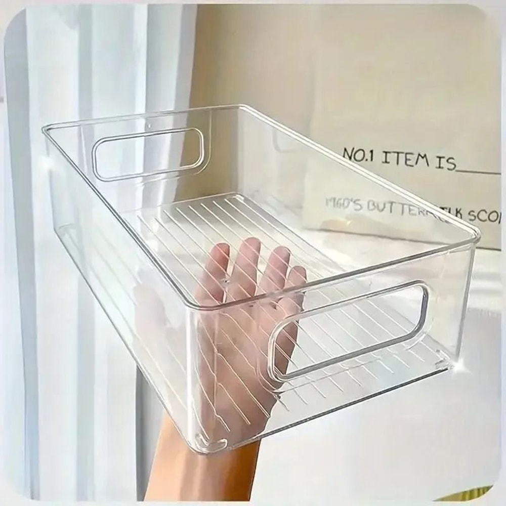 Stackable Acrylic Desktop Storage Box Transparent Office Organizer 2