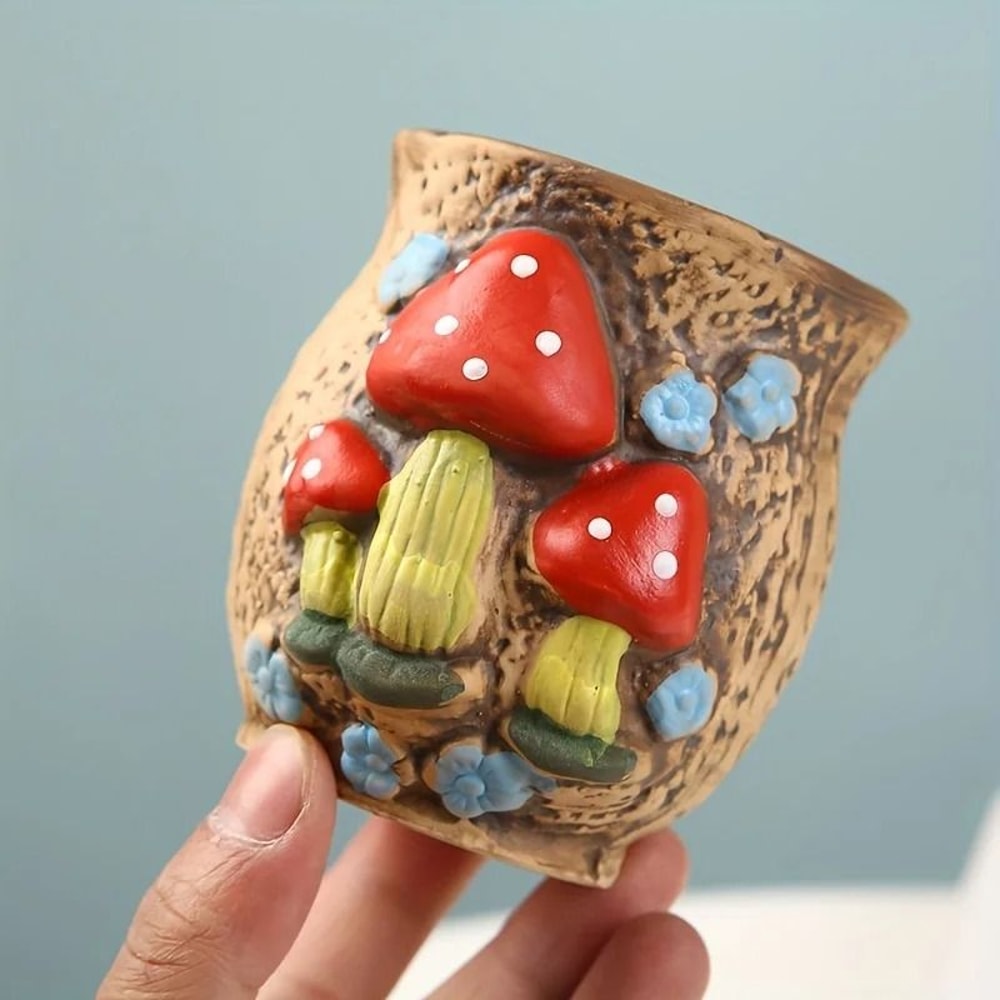 Cute Mushroom Ceramic Succulent Flowerpot Decorative Plant Pot 6