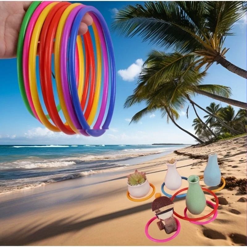 Colorful PVC Ring Toss Game Set Outdoor Family Party Fun 3