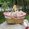 Handwoven Picnic Basket Portable Outdoor Storage Carrier 6