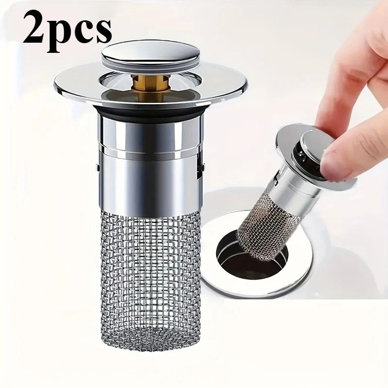 Stainless Steel Pop Up Sink Stopper With Anti Odor Drain Filter 3