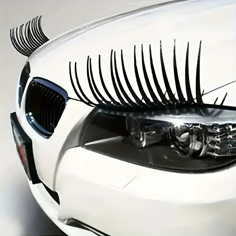 3D Car Headlight Eyelash Stickers Self Adhesive Headlight Decor 3