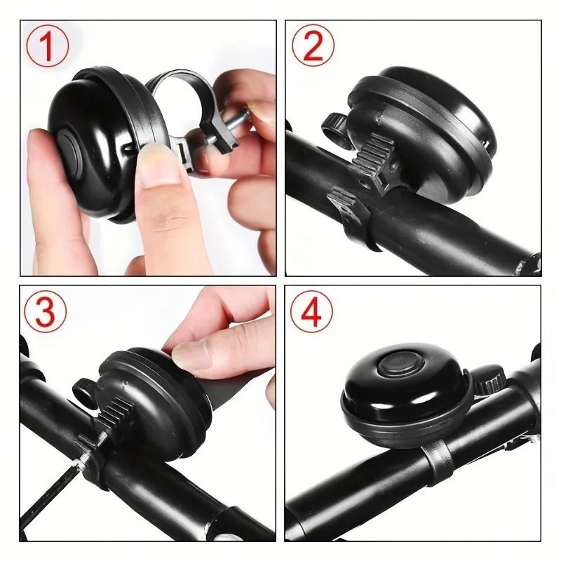 Premium Aluminum Bike Bell Classic Black With Loud Clear Ring 4