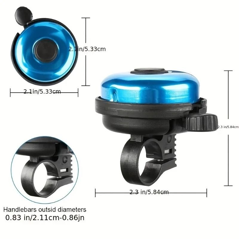 Premium Aluminum Bike Bell Classic Black With Loud Clear Ring 6