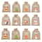 Christmas Burlap Gift Bags Set Of 12 Santa Claus Drawstring Candy Pouches 0