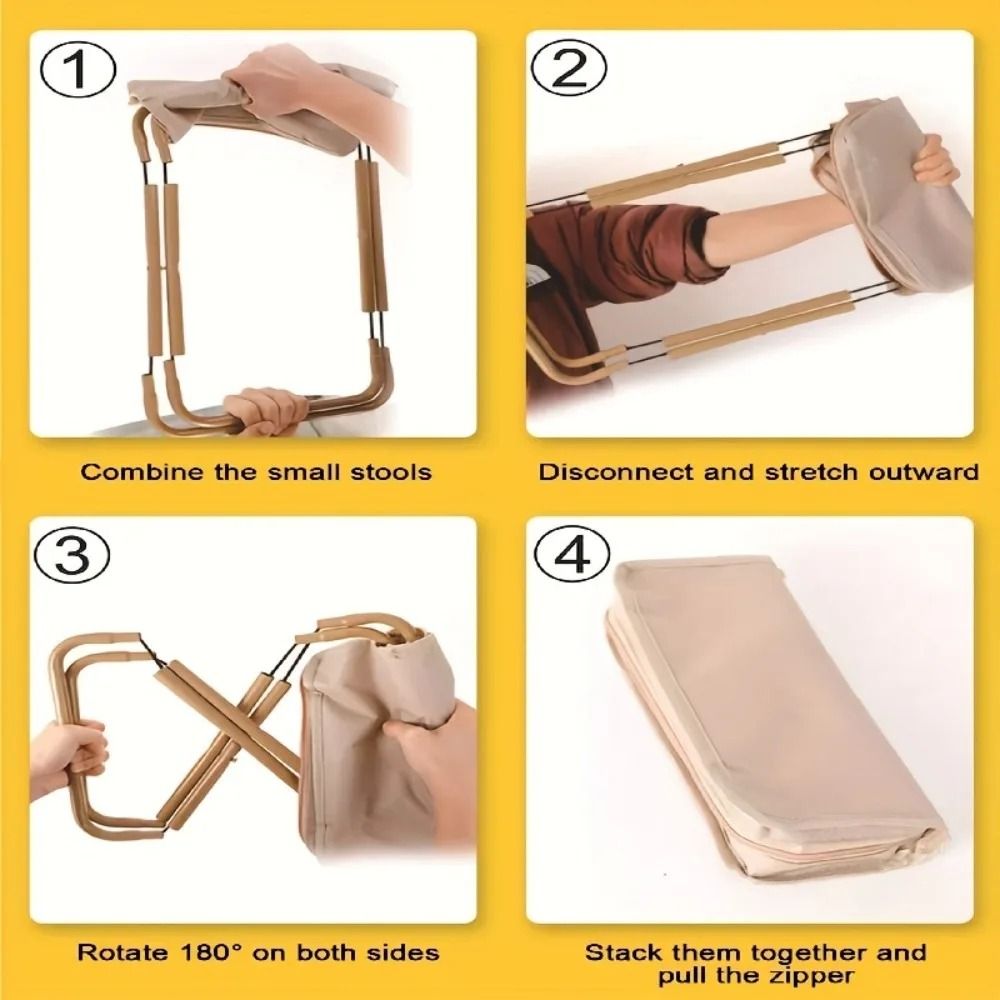 Portable Folding Camping Stool Pencil Case Chair For Fishing And Travel 8