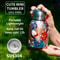 Stainless Steel Insulated Water Bottle With Mini Cup Floral Koi Design 2
