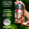 Stainless Steel Insulated Water Bottle With Mini Cup Floral Koi Design 1