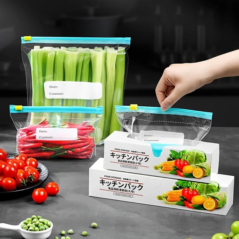 Reusable Food Storage Bags Slide Lock Seal 15 Piece Set For Meal Prep And Kitchen Storage 4