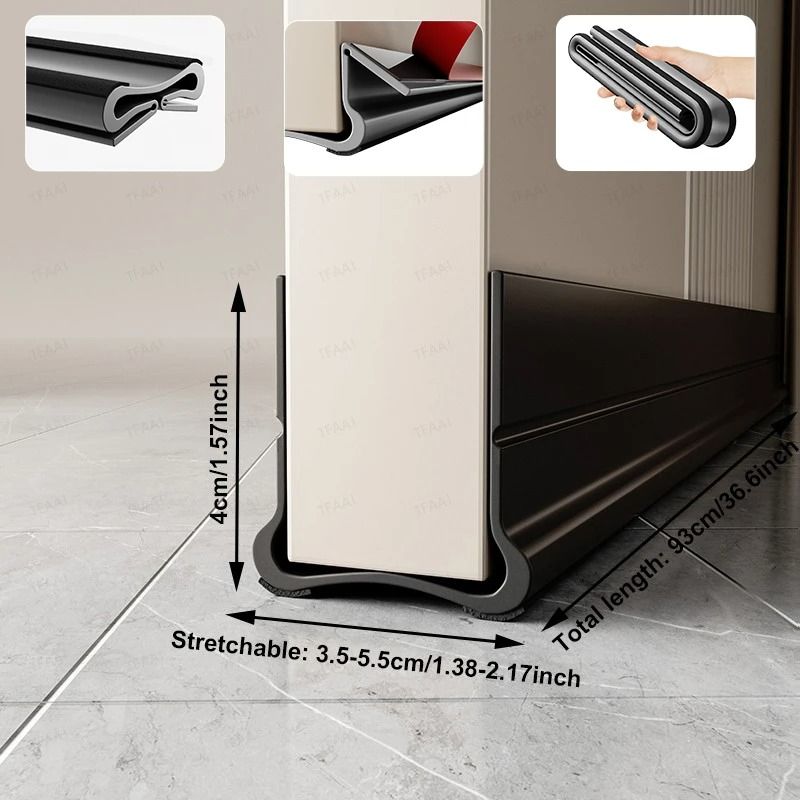 Flexible Door Bottom Sealing Strip Under Door Draft Stopper Weather Seal 7