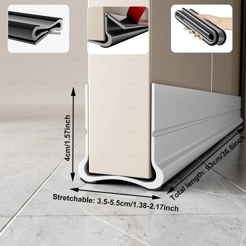 Flexible Door Bottom Sealing Strip Under Door Draft Stopper Weather Seal 6