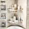 No Drill Aluminum Bathroom Shelf Corner Shower Storage Organizer 9