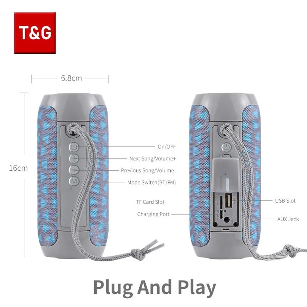 T G TG117 Portable Bluetooth Speaker Waterproof Outdoor Stereo Sound Box 12