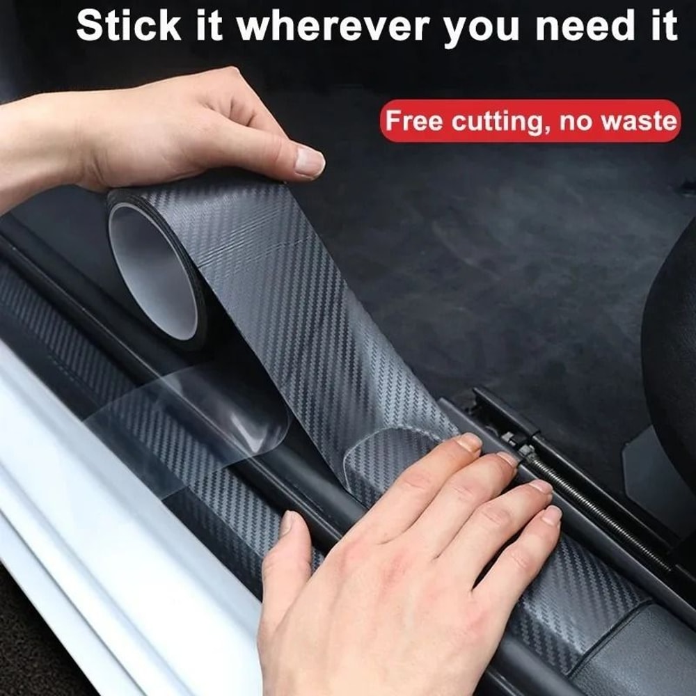 Nano Carbon Fiber Car Protective Sticker Anti Scratch Door Sill And Mirror Film 12