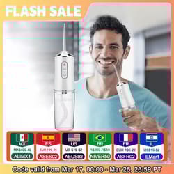 portable electric water flosser rechargeable dental oral irrigator with 4 jets