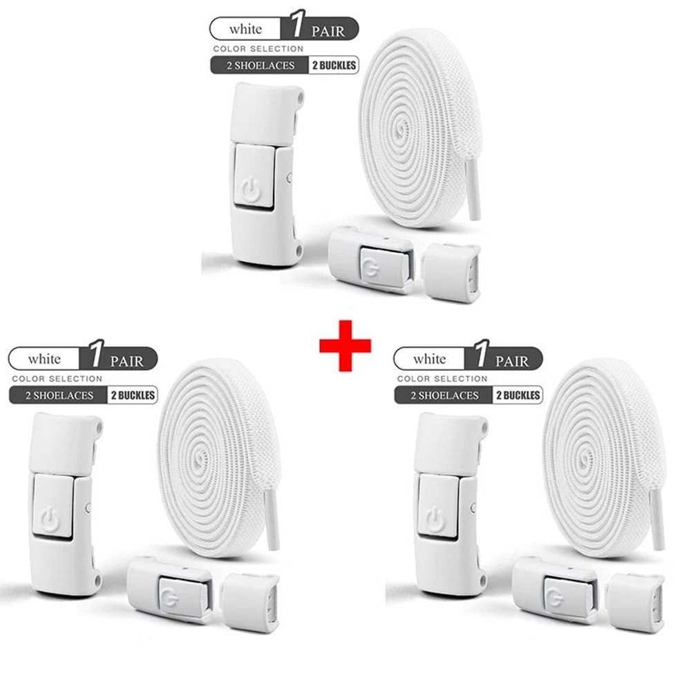 No Tie Elastic Shoelaces Press Lock 100cm Flat Shoe Laces For Kids And Adults 25