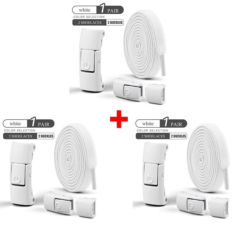 No Tie Elastic Shoelaces Press Lock 100cm Flat Shoe Laces For Kids And Adults 25