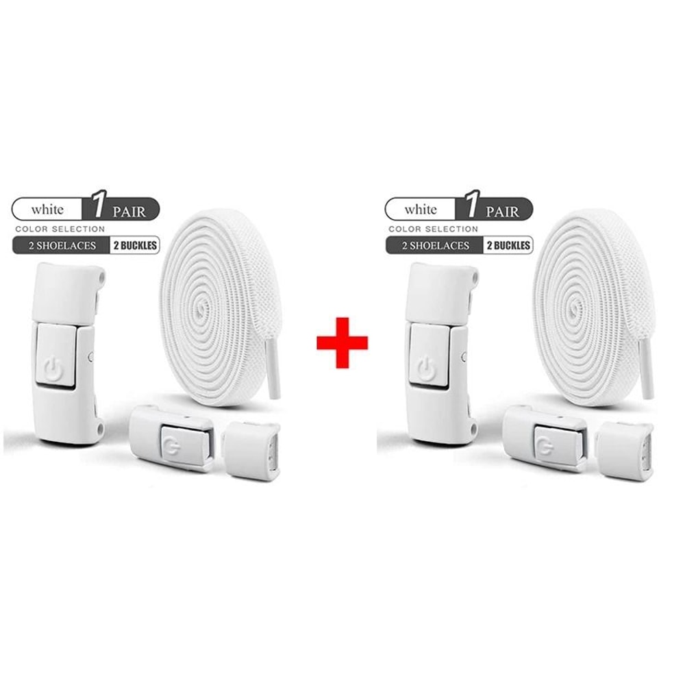 No Tie Elastic Shoelaces Press Lock 100cm Flat Shoe Laces For Kids And Adults 24