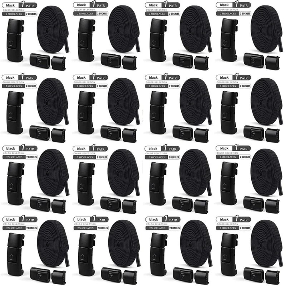 No Tie Elastic Shoelaces Press Lock 100cm Flat Shoe Laces For Kids And Adults 16