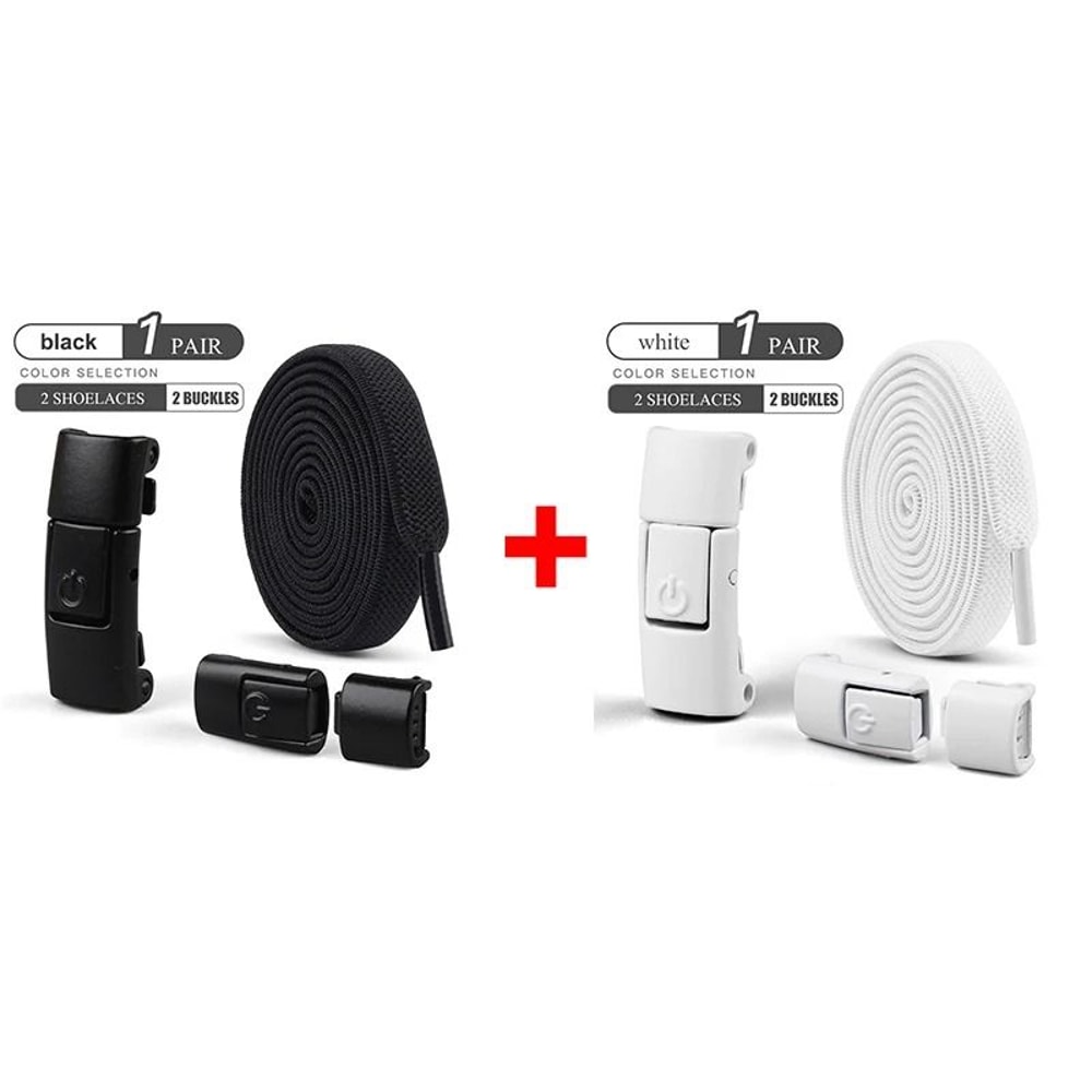 No Tie Elastic Shoelaces Press Lock 100cm Flat Shoe Laces For Kids And Adults 18