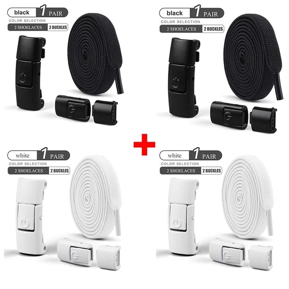 No Tie Elastic Shoelaces Press Lock 100cm Flat Shoe Laces For Kids And Adults 19