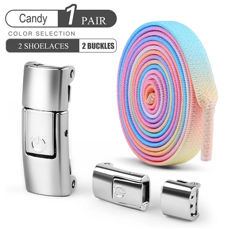 No Tie Elastic Shoelaces Press Lock 100cm Flat Shoe Laces For Kids And Adults 7