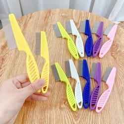 stainless steel pet grooming comb flea and shedding remover for cats and dogs