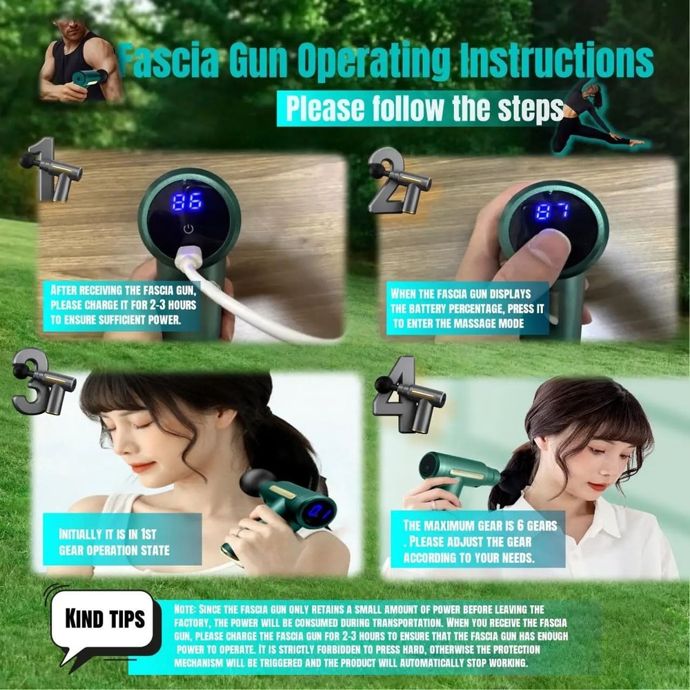 Mini Muscle Massage Gun Portable Deep Percussion Body Massager 5