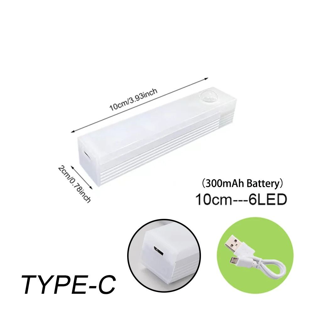 Wireless Motion Sensor LED Night Light USB Rechargeable Cabinet Lamp 1