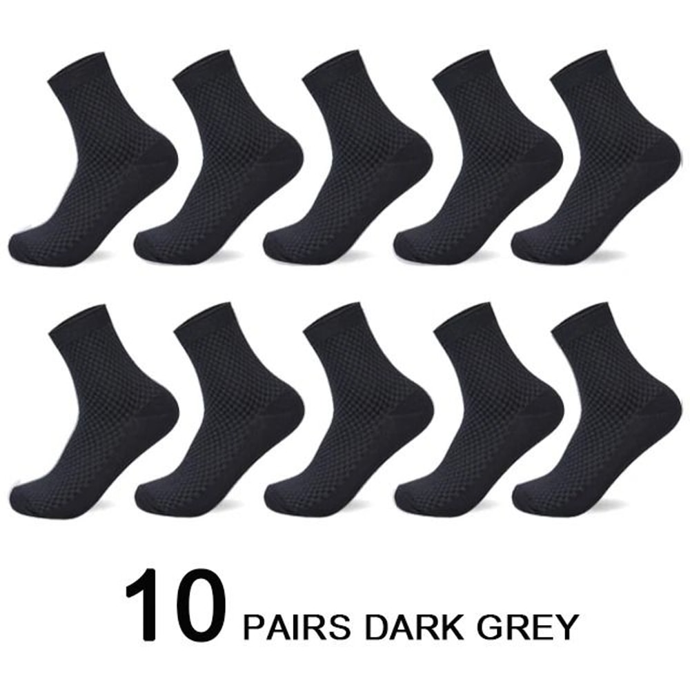 Mens Bamboo Fiber Compression Dress Socks 10 Pair Set 5