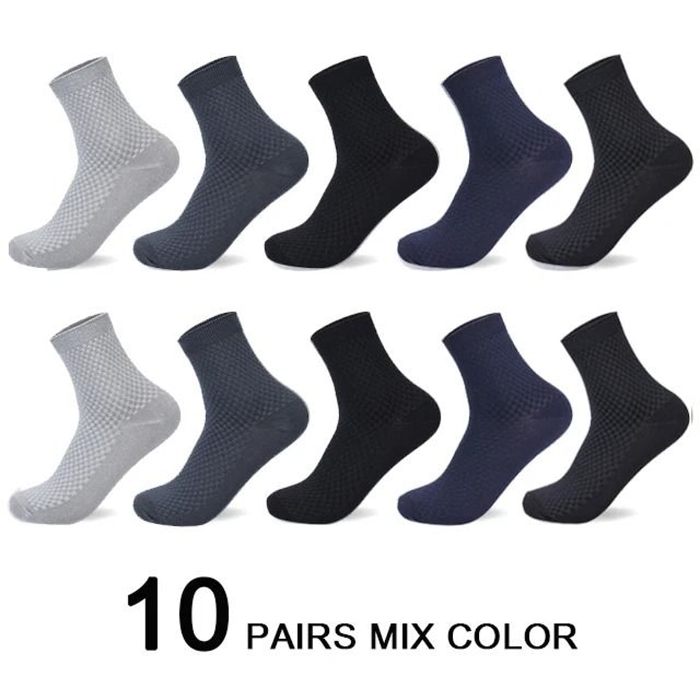 Mens Bamboo Fiber Compression Dress Socks 10 Pair Set 6